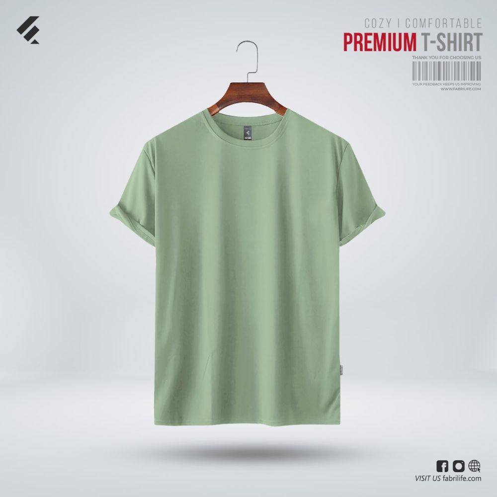 3 Mens Premium Blank T-shirt - Ice Berg Green - Image 1